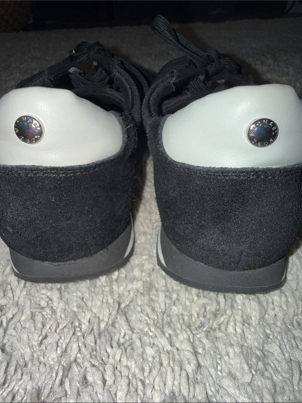 Michael Kors Black & White MK Logo Lace-Up Sneakers athletic casual minimalist